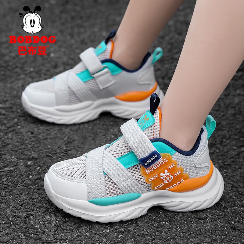 巴布豆童鞋男童运动鞋2026夏季新款透气网面儿童单网鞋男孩跑步鞋