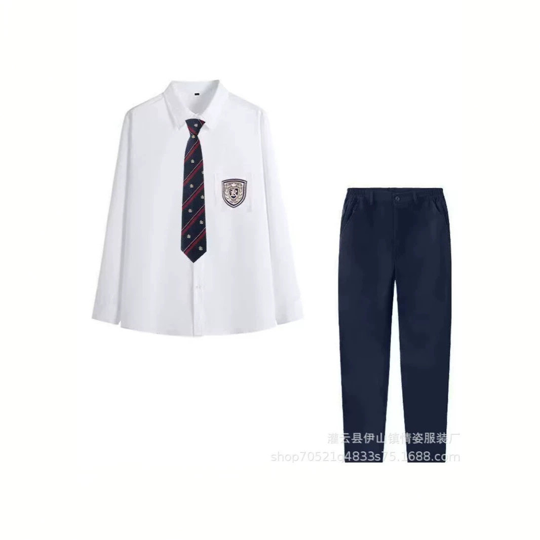 男女白衬衫高初中学生运动会西裤裙毕业班服大合唱朗诵表演服套装