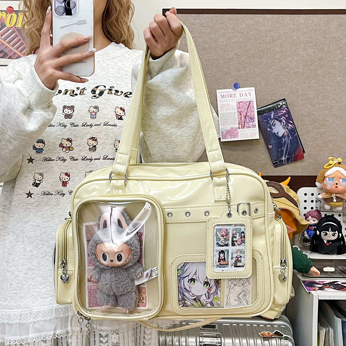 日常女包两用包大容量追星人娃包演唱会藏灯牌双肩斜挎包学生痛包