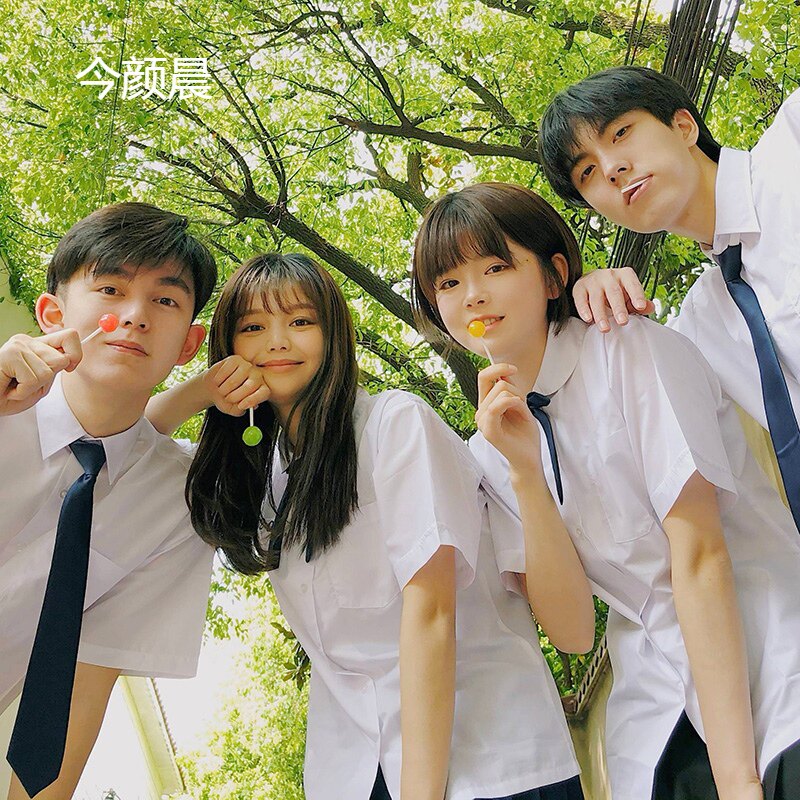 jk制服男学生初高中生黑色西裤女短裙运动会毕业季拍照表演服套装