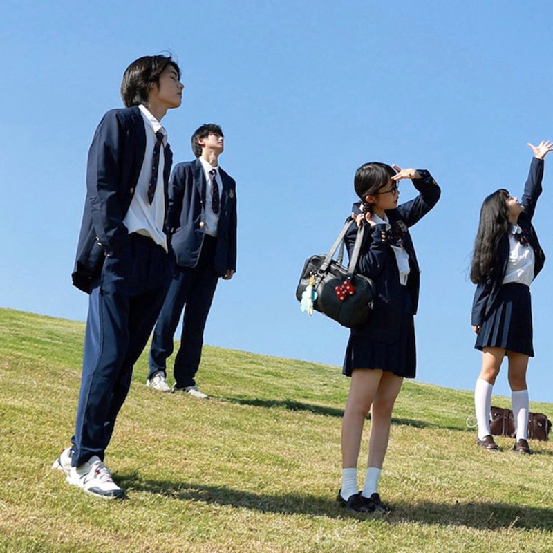 JK制服男女白衬衫运动会校服藏青西装初高中生长裙西裤演出服套装