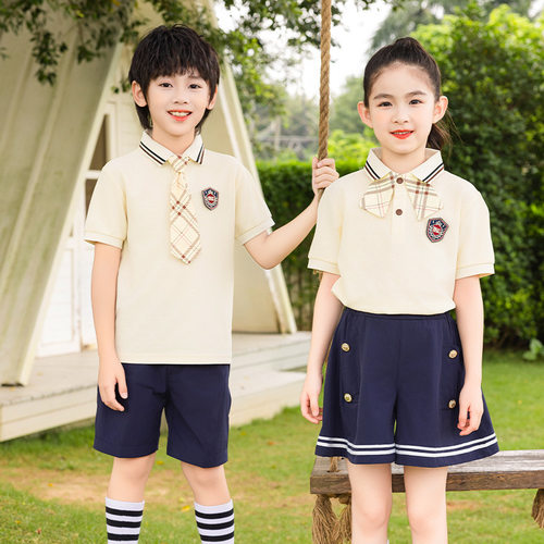 儿童幼儿园园服夏装短袖班服中小学生校服学院风团体操演出服套装