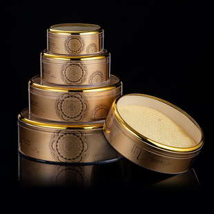 新款镶金边框圆盒燕窝虫草石斛洋参海参元贝通用包装盒透明礼品盒