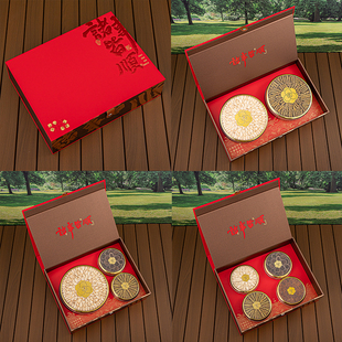 新款双拼三拼礼品盒石斛西洋参干货菌菇滋补鱼胶四拼六拼礼盒空盒