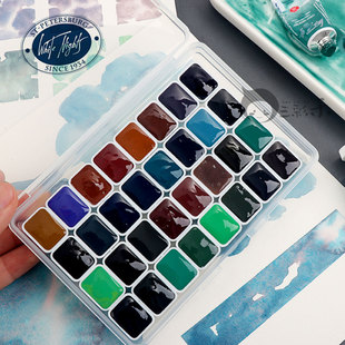 俄罗斯白夜沉淀色全色水彩颜料分装 大师级分层新色沉淀色固体管彩