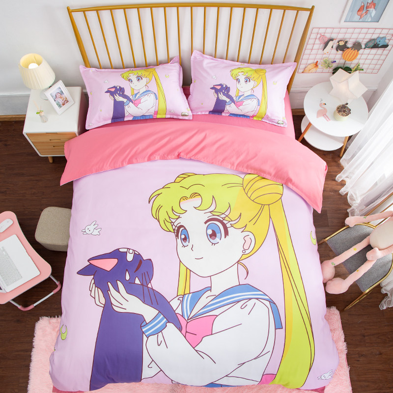 床单款四件套公主定做动漫美少女