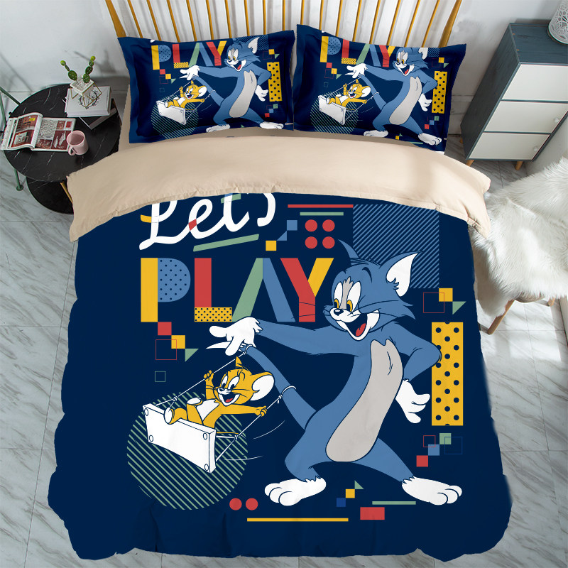 卡通可爱猫和老鼠汤姆儿童单件被套1.8米学生宿舍男孩单人被子罩