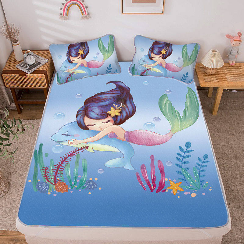 夏季卡通Q版美人鱼冰丝席凉席