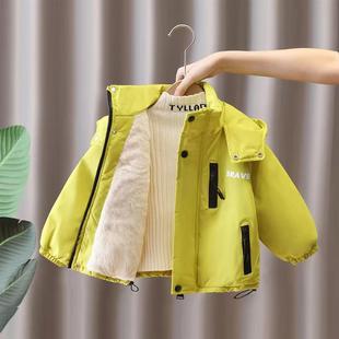 2026儿童加绒棉服男女童连帽加厚冬款保暖外套冬季洋气派克服