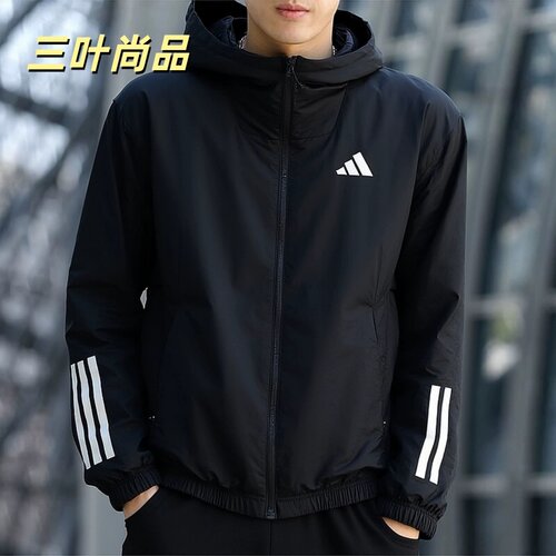 阿迪达斯男士透气连帽夹克外套