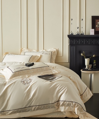 blackpink2025新款180澳棉天丝绣花+数码印花亲肤四件套床上用品