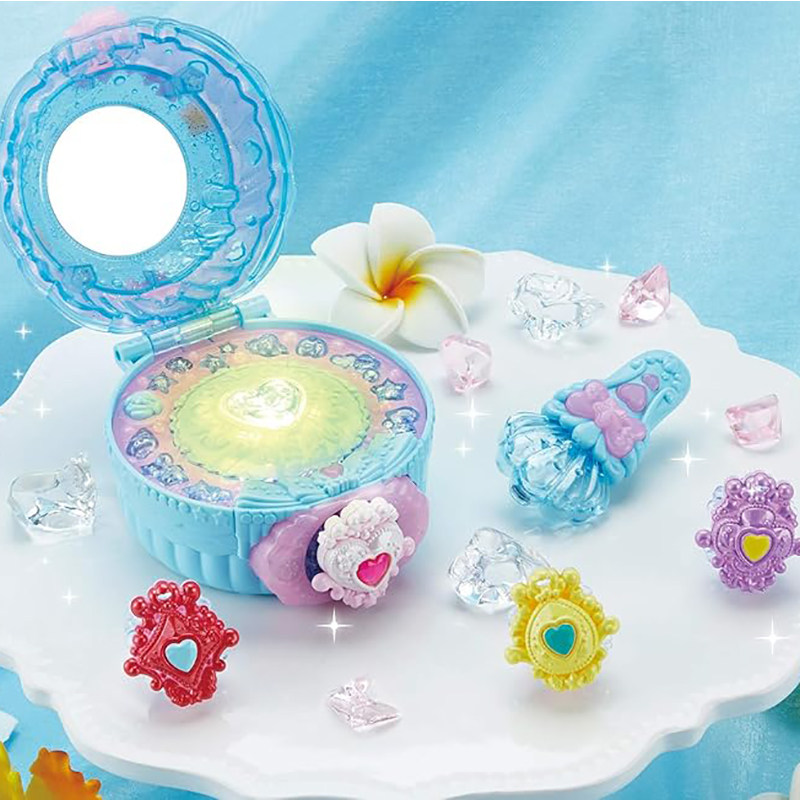 日本万代光之美少女热带盛装化妆盒儿童声光套装女孩变身玩具礼物