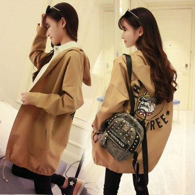 2018 pregnant woman Autumn jacket New fashion Korean Edition Mid length version Large pregnant woman Trench coat Spring T-shirtin the Women's clothing/Boutique , Windbreaker  category - from Buy2taobao.com to provide professional Taobao agent buy service
