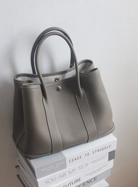 四季通用休闲头层牛皮手提花园包大容量里外全皮女包 women bag