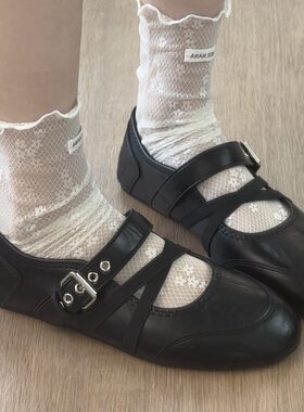 喜番SHOP复古2026春夏尖头平底芭蕾鞋女复古玛丽珍外穿浅口单鞋