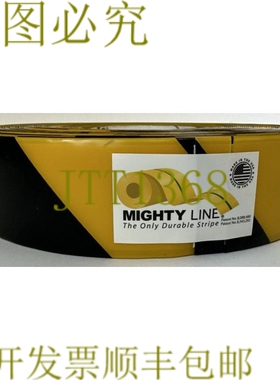 原装供应MIGHTY LINE 黑色/黄色地板标记胶带 100 英尺 X 2 英寸