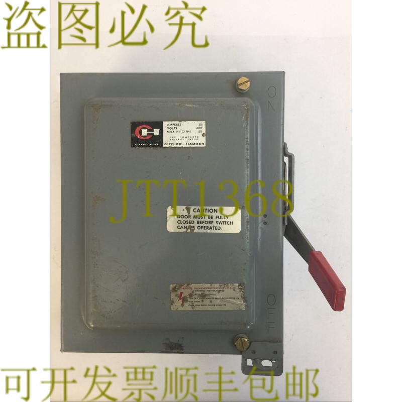 原装供应CUTLER HAMMER DH361UD 非熔断安全开关 30AMP 600VAC 25