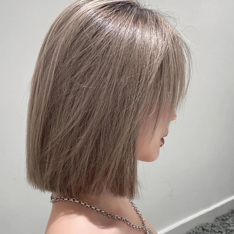 奶茶灰棕染发剂2021流行色自己在家染泡泡沫植物女男纯显白染发膏