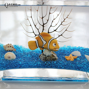 奇艺小丑鱼尼莫海底总动员鱼缸装饰摆件假鱼仿真鱼河豚造景装饰品