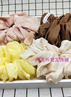 低价促销布肠圈丸子头束发圈绑马尾头花 lattice women scrunchie