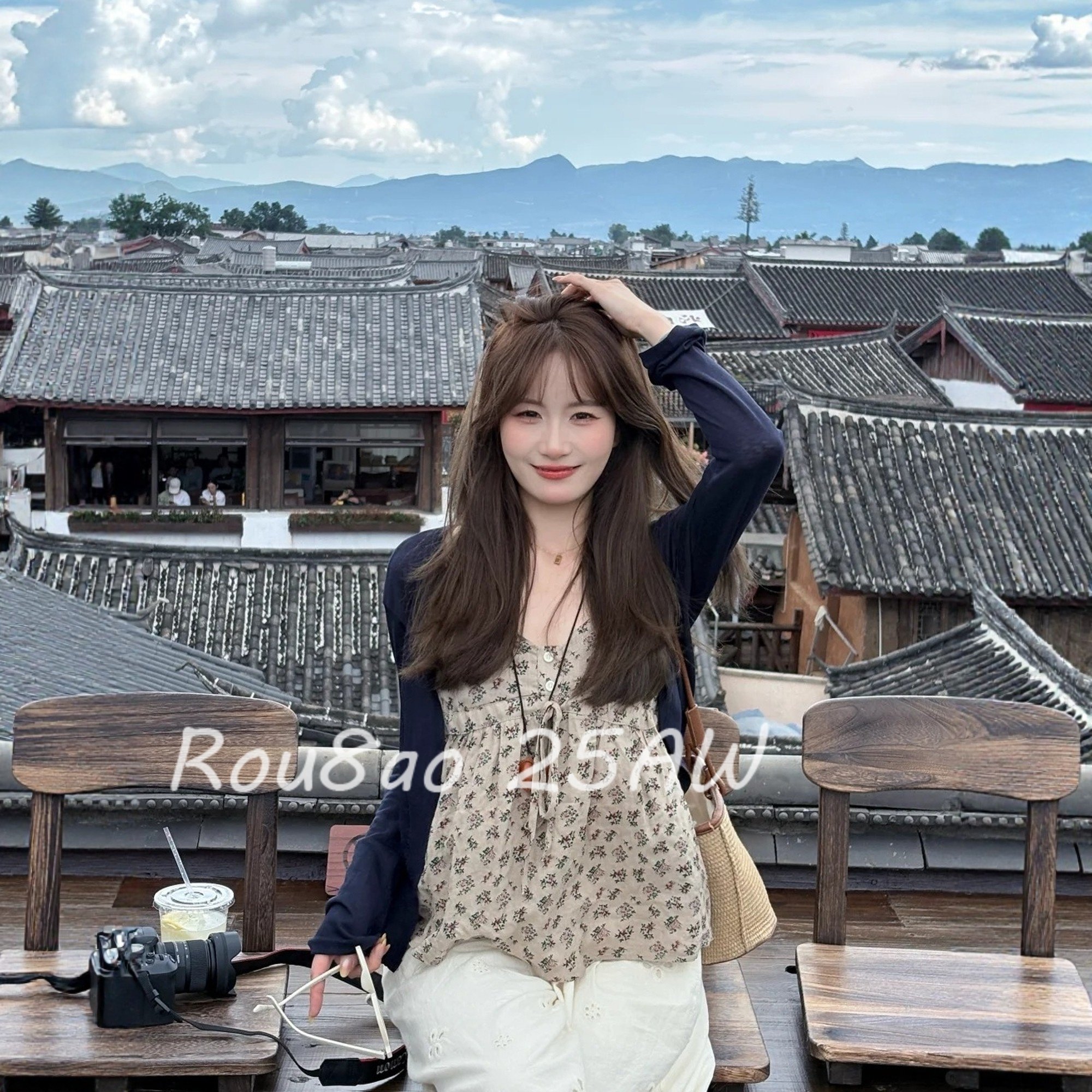 Rou8ao微胖大码女装韩系碎花吊带背心开衫两件套女2026春时尚套装,女装/女士精品,大码套装,淘宝优惠券,粉丝福利购,淘宝优惠卷