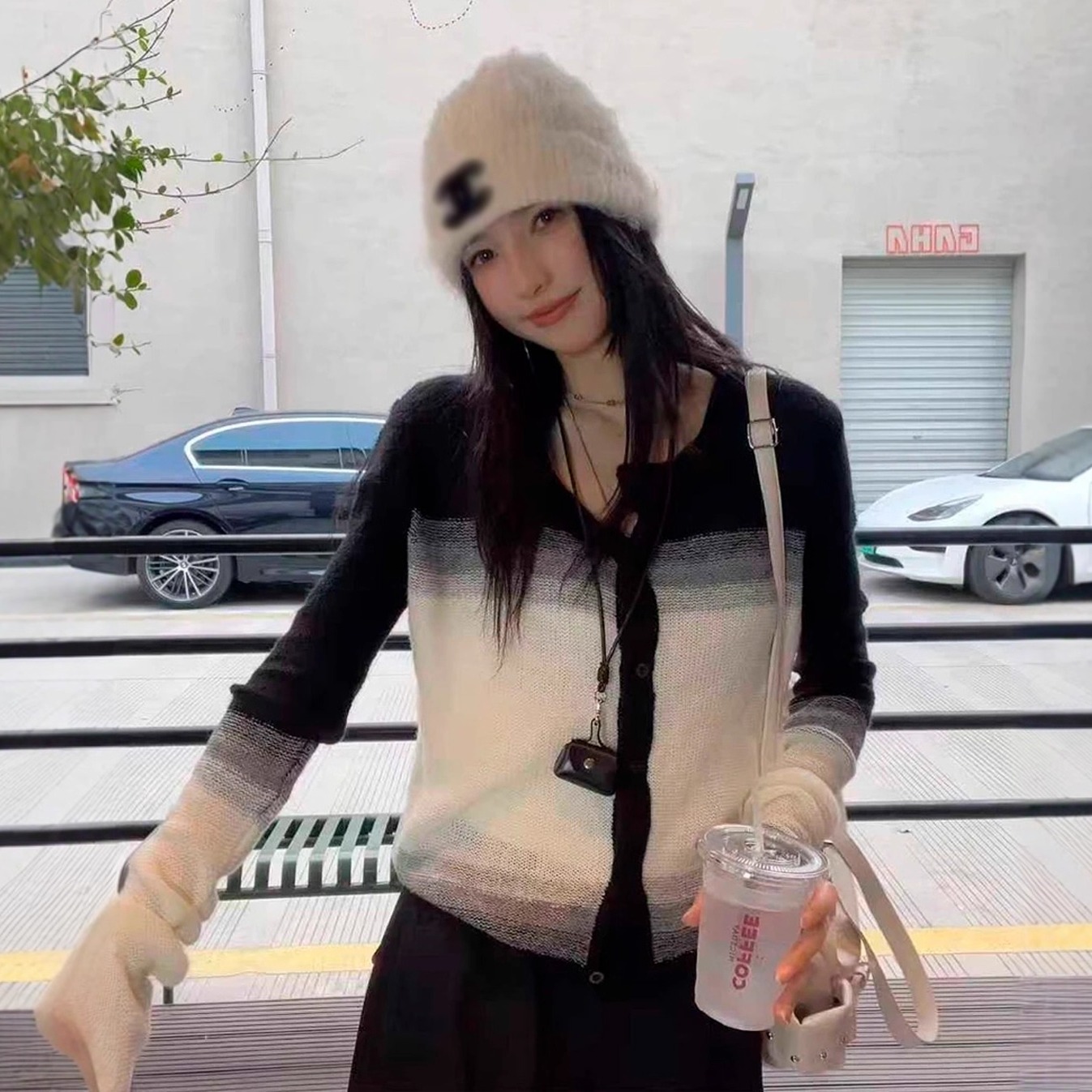 大码女装韩系慵懒渐变针织衫