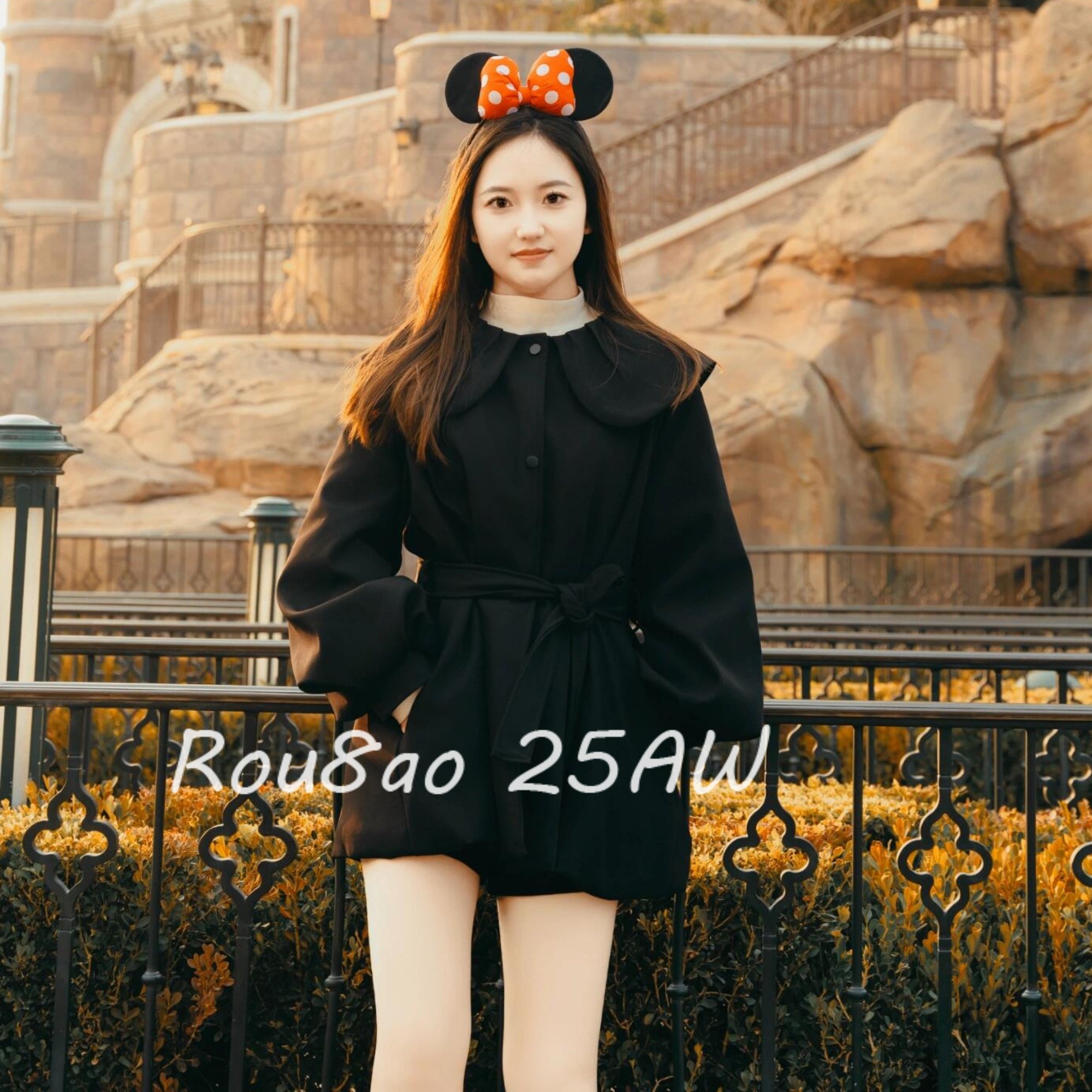 Rou8ao微胖大码女装小香风娃娃领风衣外套气质收腰宽松法式大衣,女装/女士精品,大码呢大衣,淘宝优惠券,粉丝福利购,淘宝优惠卷