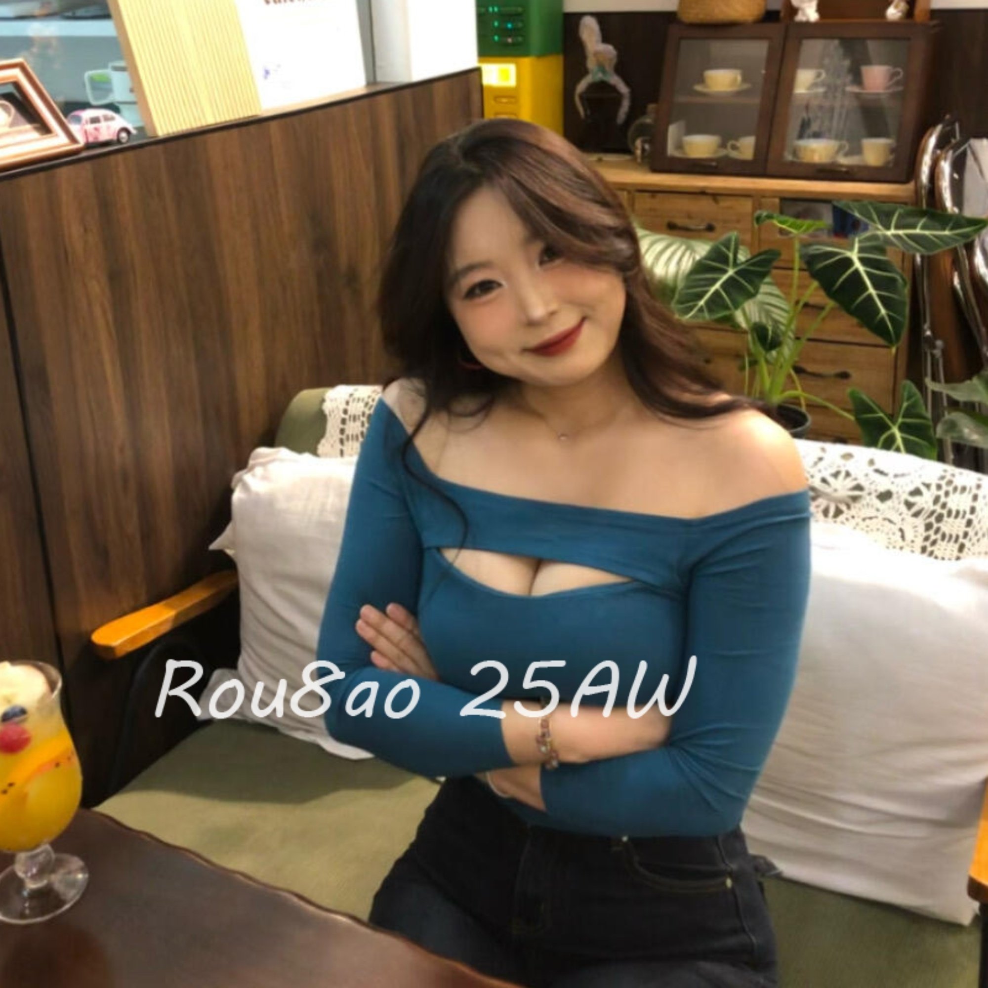 Rou8ao微胖大码女装纯欲性感一字领镂空长袖T恤辣妹短款打底上衣,女装/女士精品,大码内搭,淘宝优惠券,粉丝福利购,淘宝优惠卷