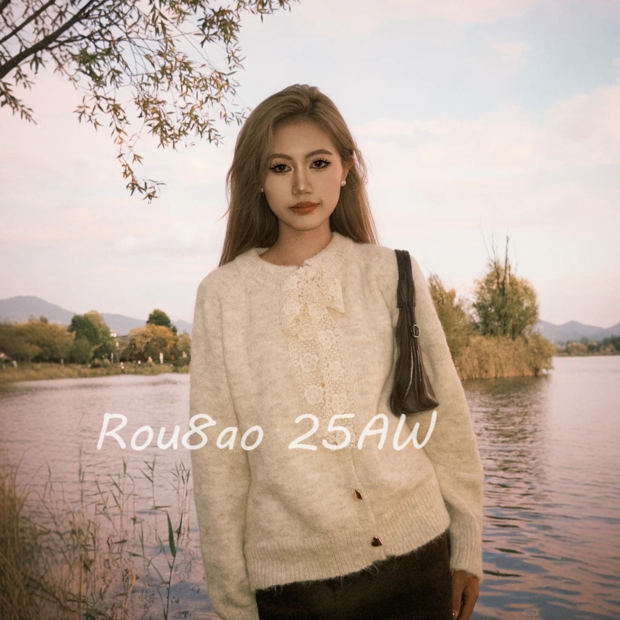 Rou8ao微胖大码女装甜美风蕾丝蝴蝶结针织开衫女春款软糯毛衣外套,女装/女士精品,大码内搭,淘宝优惠券,粉丝福利购,淘宝优惠卷