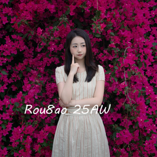 复古风条纹短袖 法式 连衣裙2026夏收腰气质长裙 女装 Rou8ao微胖大码