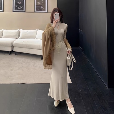 大码复古新中式国风刺绣连衣裙