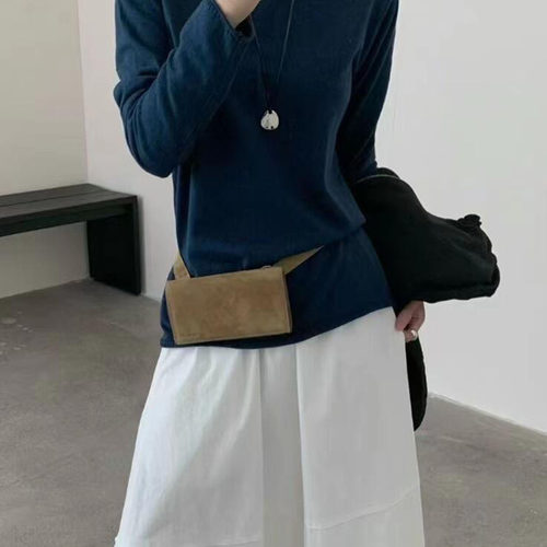 小众设计麂皮绒手机包复古百搭翻盖腰包高级感磨砂胸包单肩斜挎包