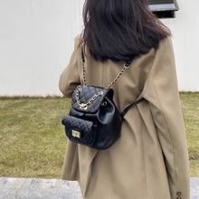 小背包女2025韩版新款迷你小香风菱格链条包复古休闲百搭双肩包潮
