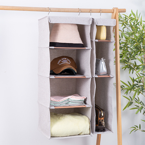 Cedar wood Hanging closet organizer棉麻衣柜衣物包包收纳挂袋