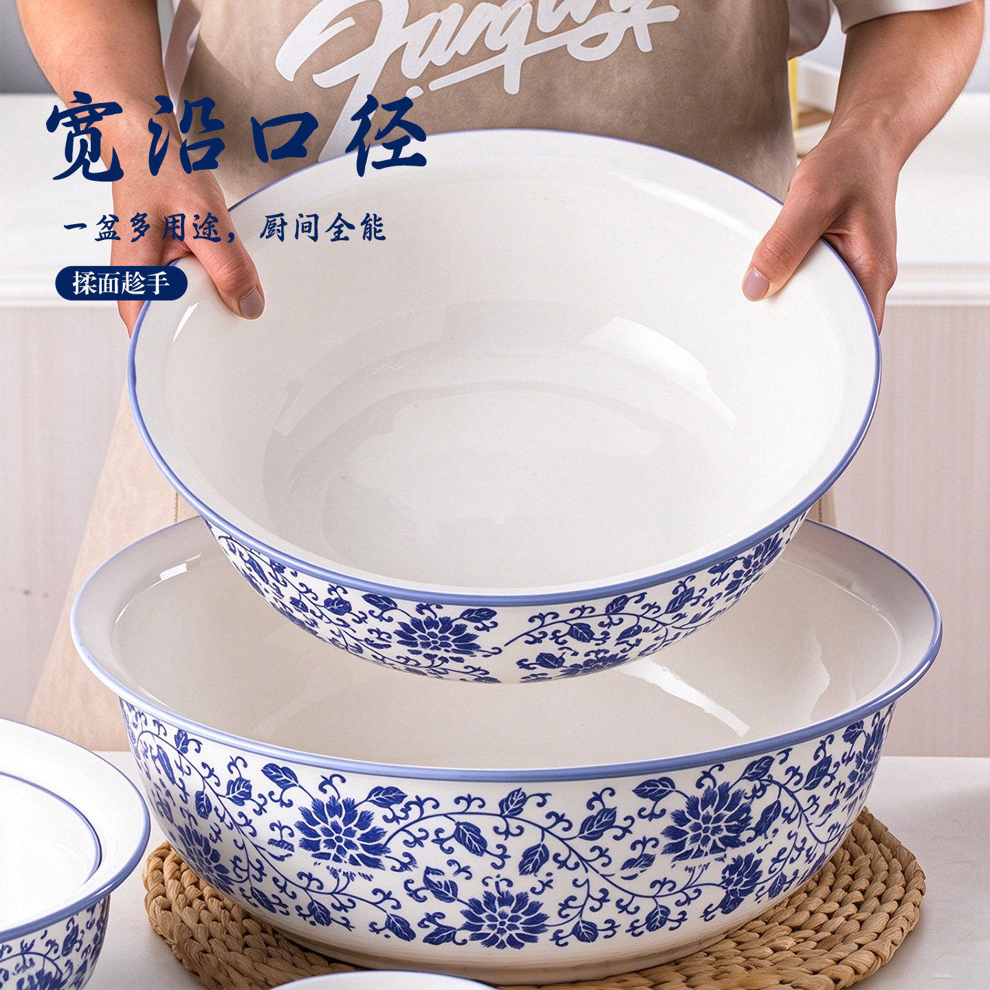 汤碗家用陶瓷大碗加大面碗复古碗