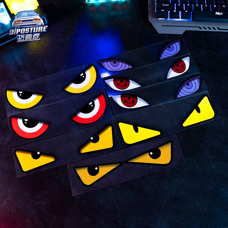 适配恶魔眼睛电动车贴纸摩托车头