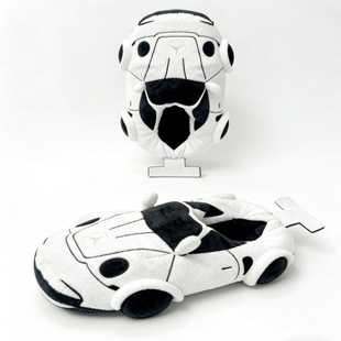 跨境新品slippers仿真跑车汽车毛绒居家男女情侣款地板室内棉拖鞋