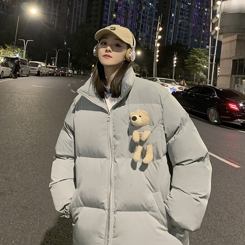 网红小熊玩偶情侣棉衣男女面包服潮流加厚棉服MY2026，男装棉衣，星座507