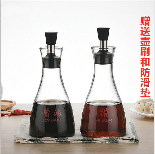 酱油醋玻璃瓶水饺餐厅可控防漏油壶印花厨房用品调料调味瓶罐套装 - 封面
