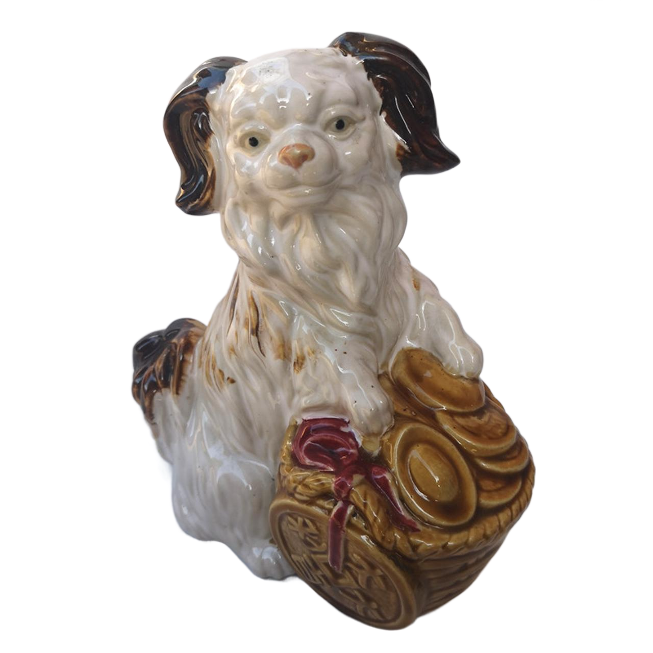 石湾陶瓷公仔霍兰手工家居摆件送礼客餐厅桌面生肖贵宾犬大吉利狗