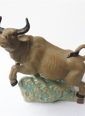 佛山公仔新古典风生肖牛石湾陶瓷