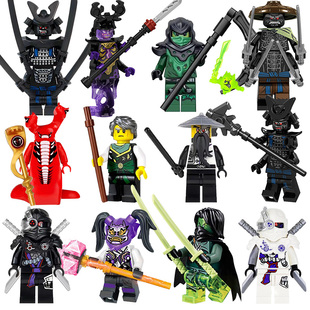 稀有款1-19季幻影忍者黑暗吴大师人仔偶反派合集加满都积木带武器