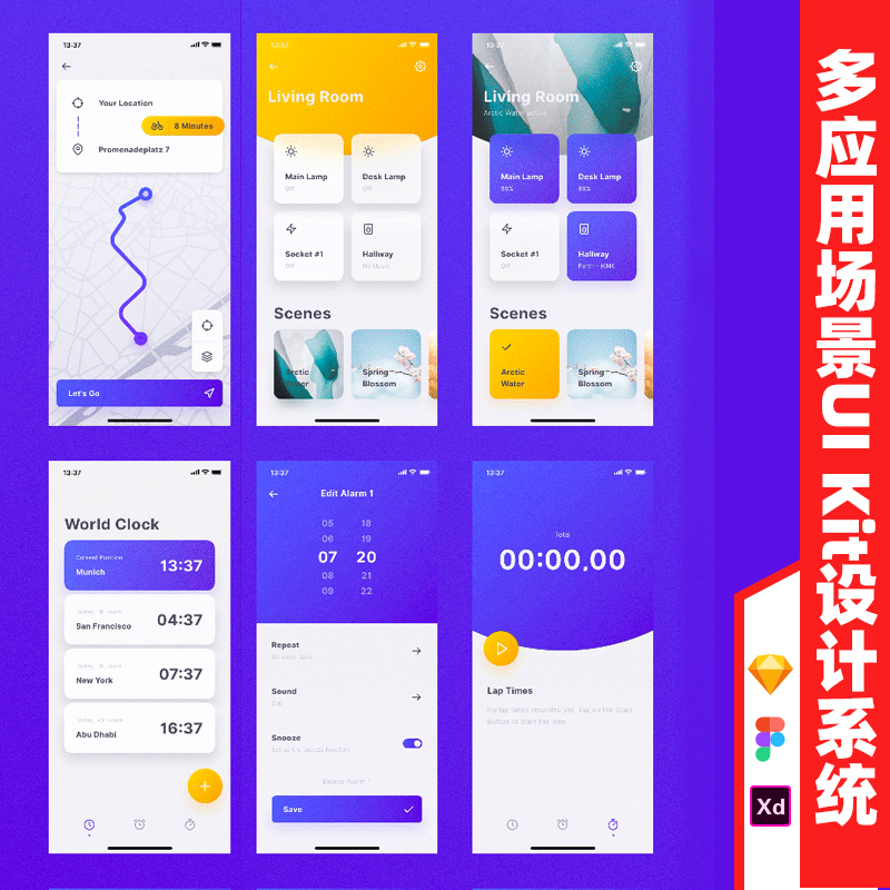 国外精选所有应用场景ui kit设计系统sketch figma adobe xd