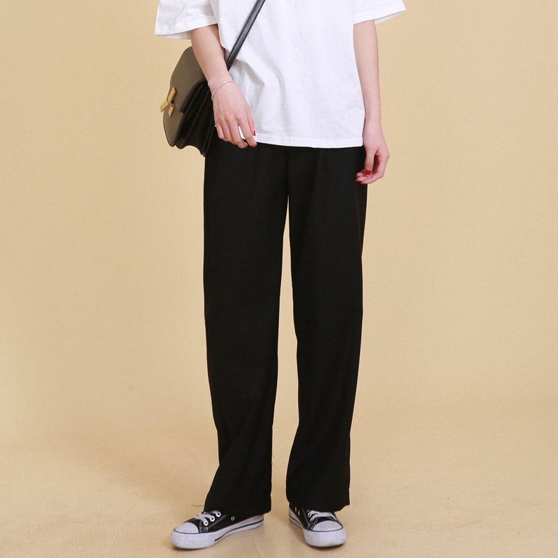 丹尼家2019秋高腰黑色西装裤女直筒宽松韩版学生休闲坠感阔腿裤子券后99.00元