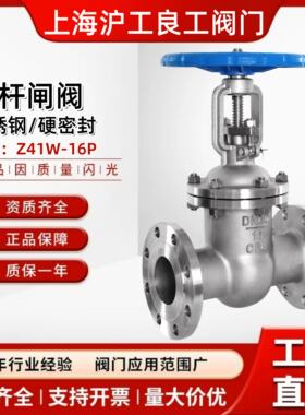 上海沪工阀门304不锈钢16明杆闸阀Z41W水高温蒸汽法兰耐高温阀门
