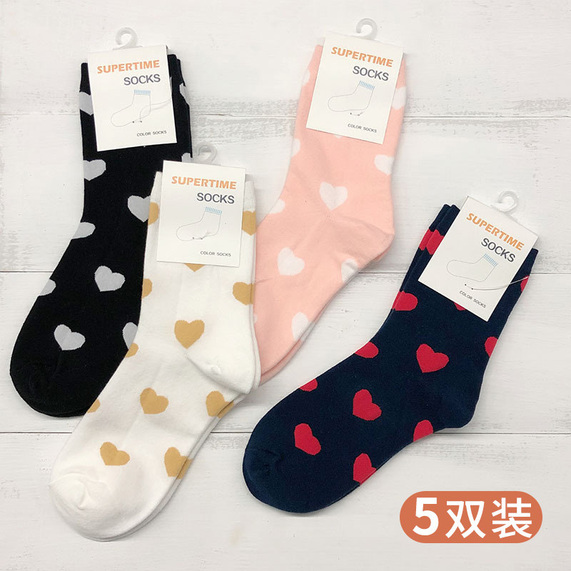 袜子女潮中筒袜堆堆袜韩国原宿日系街头薄款长筒袜个性彩色ins夏