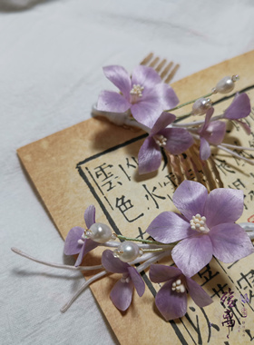 殇离手作发钗蚕丝线日常小清新
