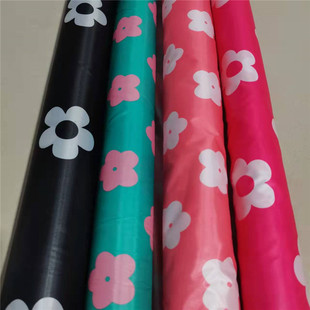 2025新款花布尼龙布料羽绒服棉服面料印染清新花型服装布料