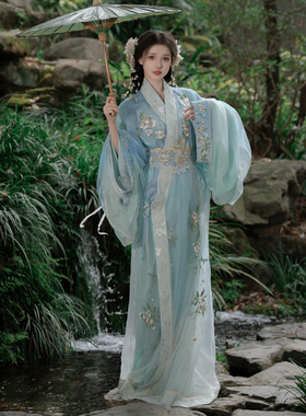 丹雅集 梨花月明 战国袍原创重工刺绣提花春夏季汉服女装仙气直裾