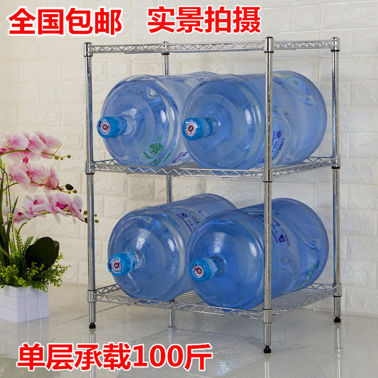 厨房用品置物架 三层不锈钢色储物架微波炉架收纳架3层架锅架包邮